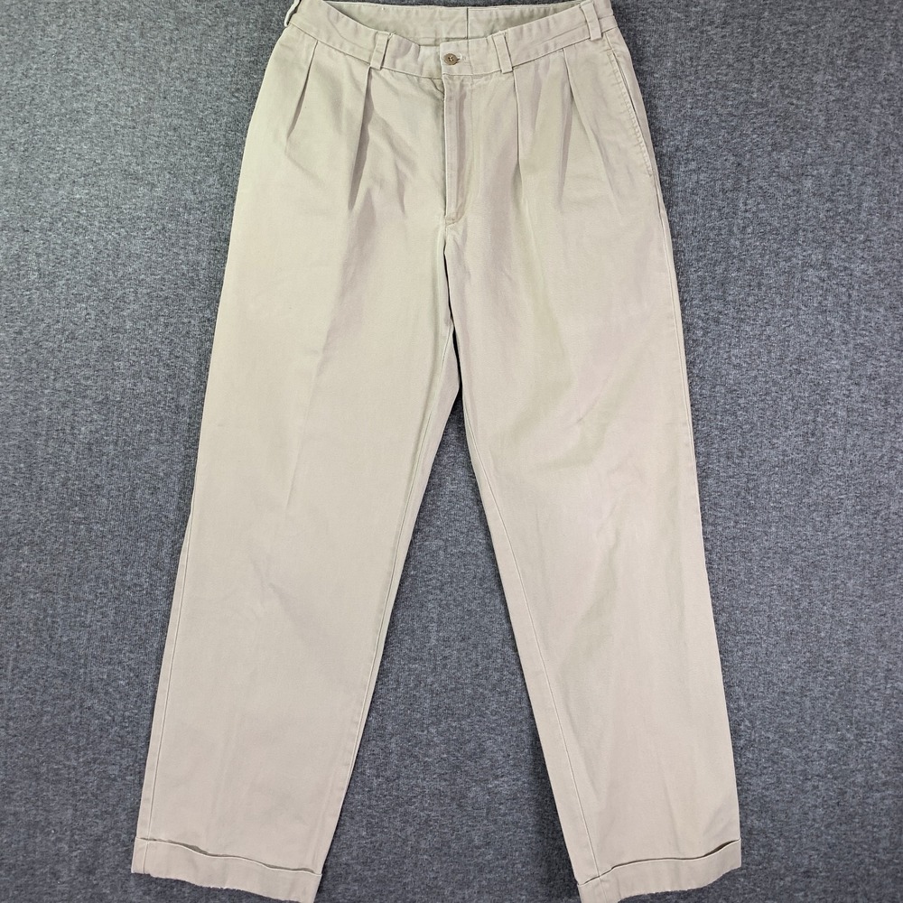 Bills Khakis Pants Men 32x32 Beige The Bullard Field Double Pleated Vintage